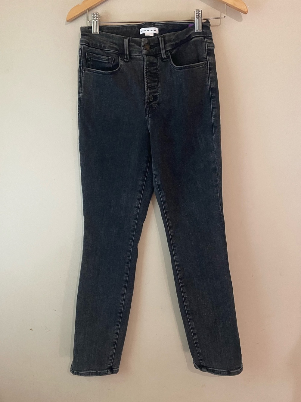 ✨ Good American | Black Ankle Side Slit Jeans